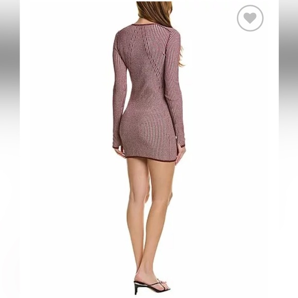 NWOT RAG & BONE Alexis Long Sleeve Rib Knit V-Neck Sweater Mini Dress - Picture 5 of 13